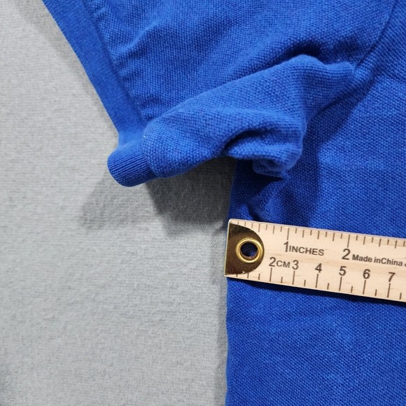 Polo Ralph Lauren Polo Shirt Mens XL Blue Solid Custom Fit 100% Cotton Vintage - Picture 9 of 16